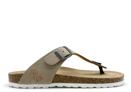 thies 1856 ® Eco Bio Thong Sandal vegan stone (W/X)