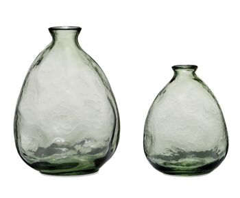 Vase décoratif en verre vert 2