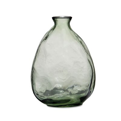 Vase déco en verre vert 26 cm