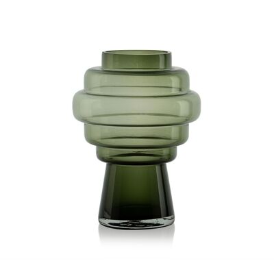 Green glass tree vase