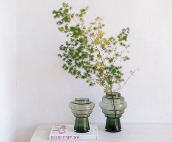 Vase sapin en verre vert 2