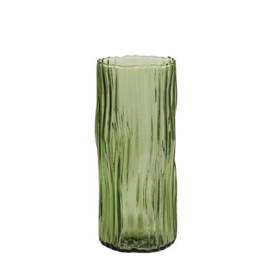 Vase en verre vert moderne 30 cm