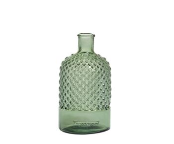 Vase bouteille en verre recyclé vert 1
