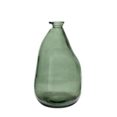 Originale vaso in vetro riciclato verde