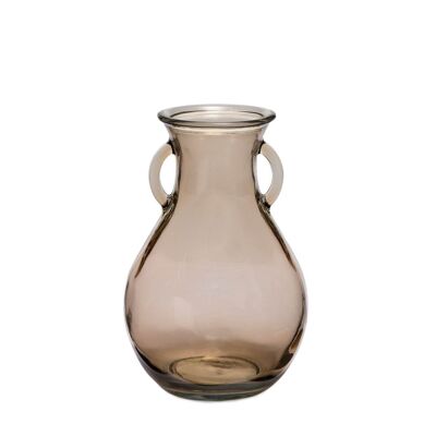 Vase décoratif en verre recyclé marron