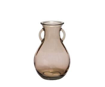 Vase décoratif en verre recyclé marron 1
