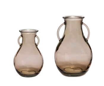 Vase décoratif en verre recyclé marron 2