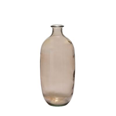 Vase bouteille en verre recyclé marron