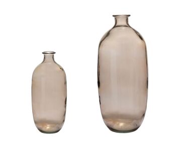 Vase bouteille en verre recyclé marron 2