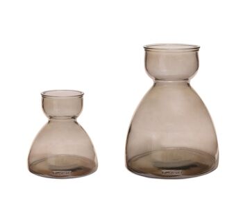Vase de table en verre recyclé marron 2
