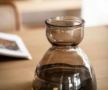 Vase de table en verre recyclé marron 3