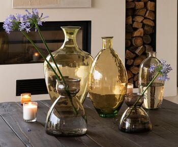 Vase de table en verre recyclé marron 4