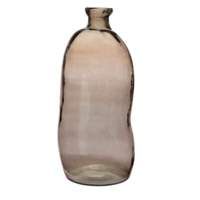 Brown glass floor vase