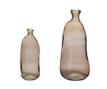 Vase original en verre recyclé marron 2