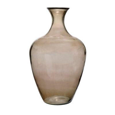Rustic Brown Glass Floor Vase