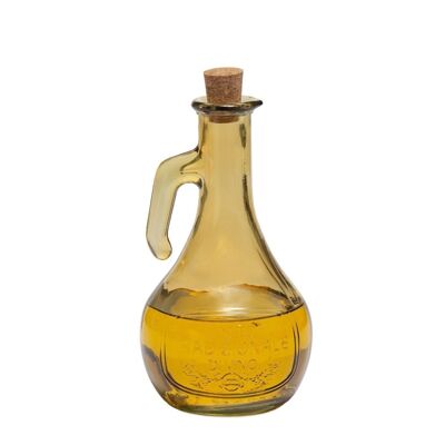 Yellow glass cruet oil bottle 550 ml