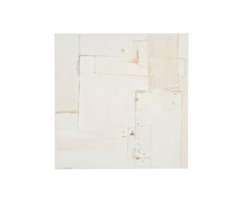 Cuadro abstracto minimalista blanco sobre lienzo 60x60