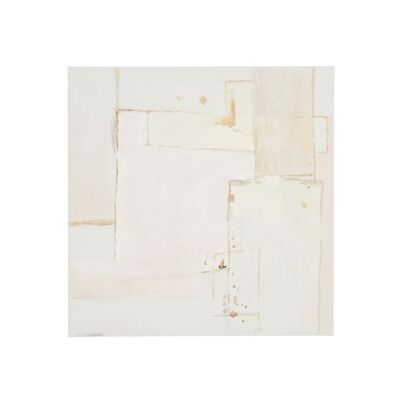 Cuadro abstracto minimalista blanco sobre lienzo 60x60
