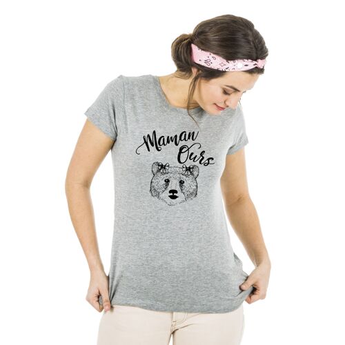Tshirt gris chiné maman ours