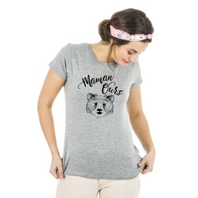Tshirt gris chiné maman ours
