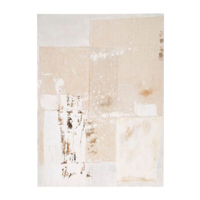Weiße minimalistische abstrakte Malerei auf Leinwand