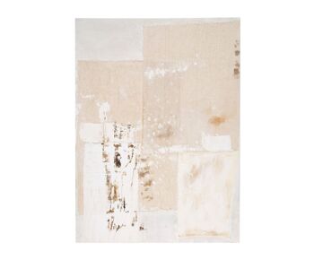 Peinture abstraite minimaliste blanche sur toile 1