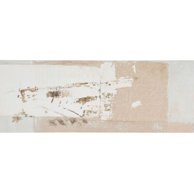 Dipinto astratto testata letto beige su tela 120x40