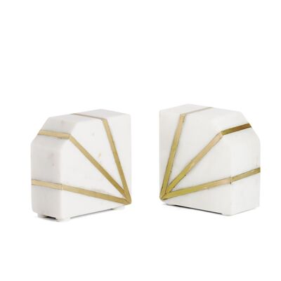 Modern Gold Marble Bookends