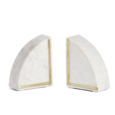 White Marble Modern Bookends