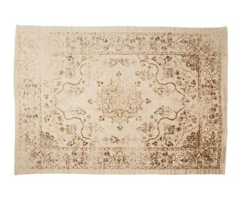 Tapis de salon en coton beige oriental 3