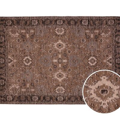 Classic brown cotton living room rug
