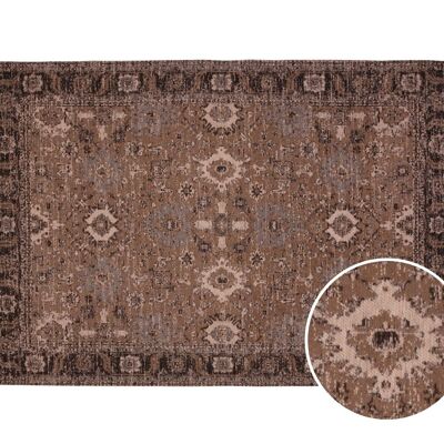 Tapis de salon classique en coton marron