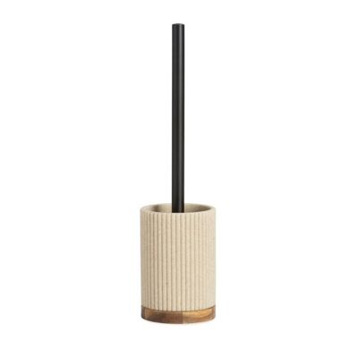 Beige toilet brush made of wood and resin