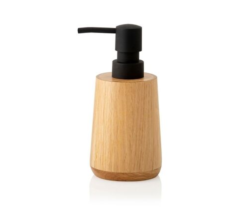 Dispensador de baño de madera de roble marrón