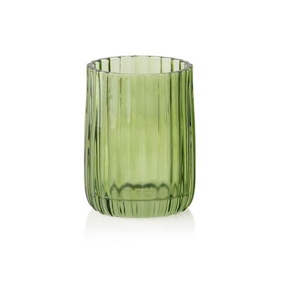 Portaspazzolino da bagno in vetro verde vintage