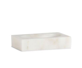 Porte-savon de salle de bain en marbre blanc 1