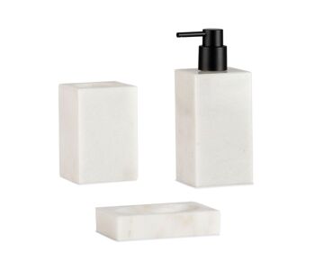 Porte-savon de salle de bain en marbre blanc 4