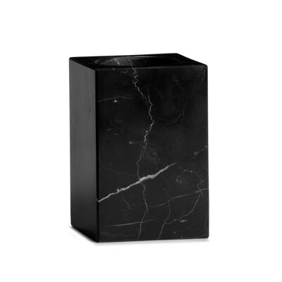 Portaspazzolino da bagno in marmo moderno nero