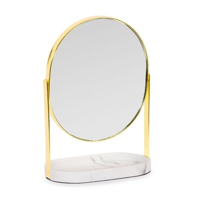 Specchio classico per gioielli in marmo dorato