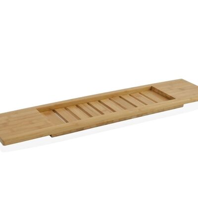 Beige bamboo bathtub tray