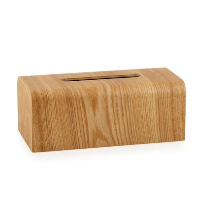Beige wooden tissue box