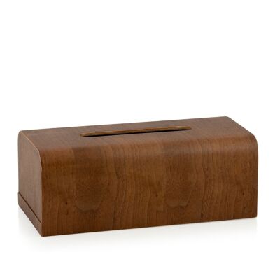 Brown wooden tissue box