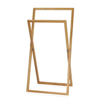 Porte-serviettes sur pied nordique en bambou beige