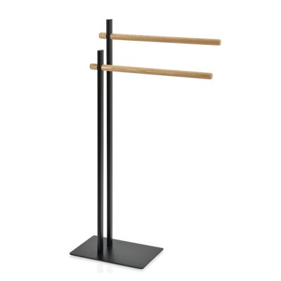 Nordic style black wooden foot towel rack