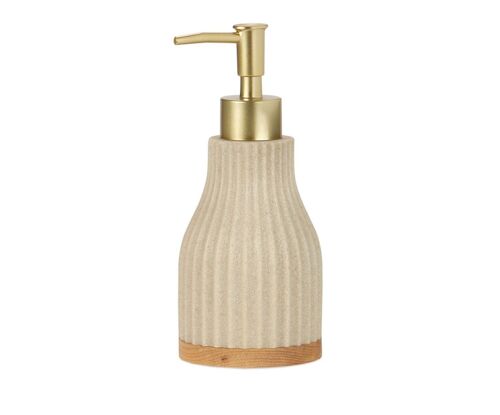 Dispensador de baño moderno de madera y resina beige