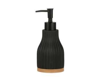 Distributeur de salle de bain moderne en bois et résine noire