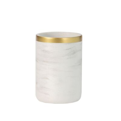 Classic marbled white bathroom toothbrush holder