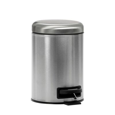 modern metal trash can for bathroom