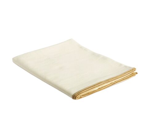 Mantel de mesa blanco de lino con ribete 140x240 cm