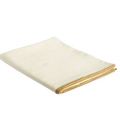 Nappe en lin blanc avec bordure 140x240 cm